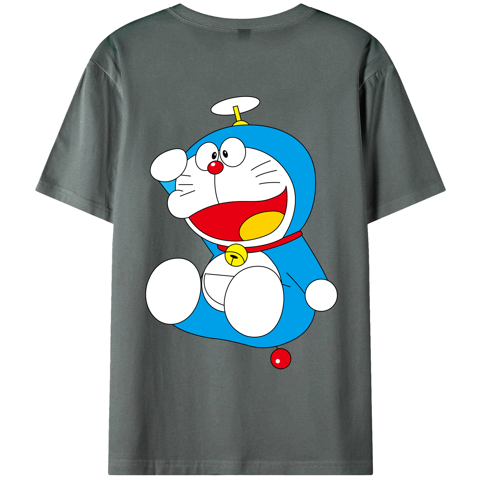 （画像用） ドラえもん Doraemon 綿100％ メンズ半袖Tシャツ（バックプリント） 通気性